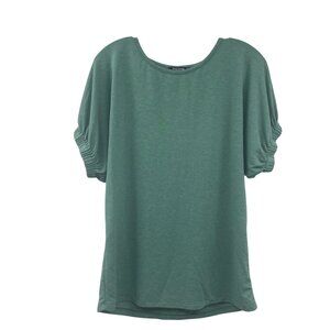 Pink Clover Womens Top Short Sleeve Pullover Green Size Medium